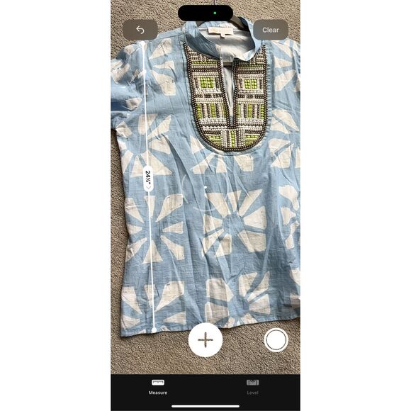 NWOT Sheridan French Beaded Olivia tunic in blue, Sm $395 E5 - Picture 10 of 10